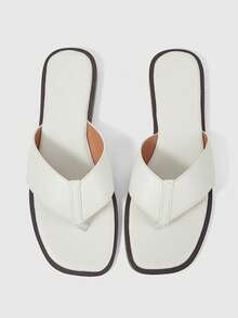 Sleekvia Sandal Jepit Luar Ruangan Wanita Nyaman, Tahan Aus, Serbaguna, Terbuat dari Logam, Cocok untuk Musim Panas - Putih - View 2