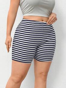 SHEIN Essnce Quần short đạp xe ôm sát, thoải mái, thời trang mới mùa hè dành cho nữ cỡ lớn (3 chiếc) - Nhiều màu - Xem 5