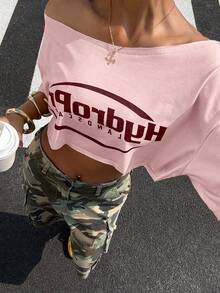 StreetHx Women's Casual Printed Short Top - Pink - View 3