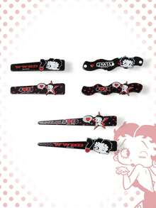 Betty Boop | ROMWE Jepit Rambut Motif Kartun Bentuk Bintang Lima, Isi 6 Buah - MultiWarna - View 1