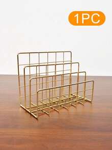1/2PCS Metal Wire Desktop Mail Organizer Sturdy Holder For Letters Mail Books Postcards Brochures Documents Office Supplies Desk Storage Rack File Sorter - Three-compartment Envelope Holder - View 10