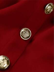 Franclia Camisa sin mangas con botones decorativos, estilo punk, talla grande, primavera/verano - Rojo - Ver 4