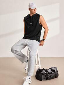 Driftmere 男士直筒针织裤，宽松休闲运动裤，适合春秋季穿着 - 淺灰色 - 查看 3