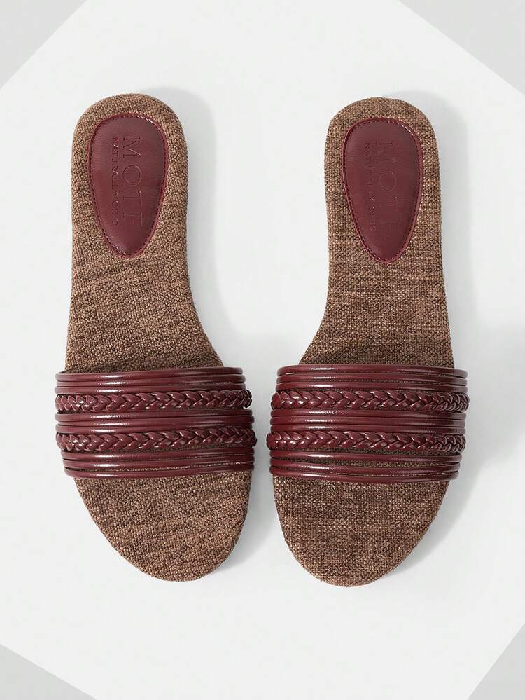 SPRING AND SUMMER NEW OUTDOOR WOMEN'S FLAT-BOTTOMED SLIPPERS ROUND TOE WOVEN SIMPLE BLACK SANDALS WOMEN'S THICK-SOLED NON-SLIP CASUAL VERSATILE OPEN-TOED BEACH SLIPPERS