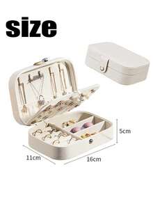 1PC Portable Travel Jewelry Organizer, Mini Multi-Function Case For Rings Earrings Necklace, Large Capacity Waterproof Display Box - Multicolor - View 3