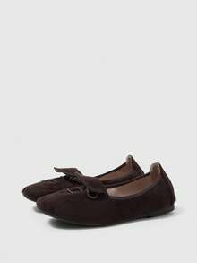 Sleekvia Women's Ballet Flats, Foldable Round Toe, Elegant And Comfortable Slip-On Dress Shoes - Coffee Brown - View 8