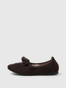Sleekvia Women's Ballet Flats, Foldable Round Toe, Elegant And Comfortable Slip-On Dress Shoes - Coffee Brown - View 5