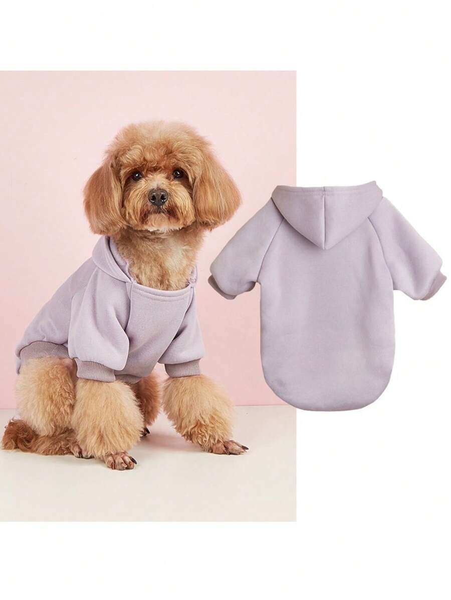 Ein Polyester-Lila Aufwärmhoodie aus der beliebten Dopamin-Farbserie, geeignet für den Innen- und Außenbereich für Katzen und Hunde - Mauve - Übersicht 1