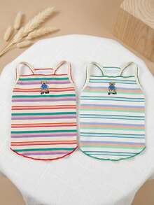 PETSIN Quần áo thú cưng mùa xuân mới, đồ dùng cho thú cưng, quần áo cho thú cưng, áo ba lỗ cho chó, áo thun cho mèo, trang phục cho gấu bông, trang phục cho động vật nhỏ, áo ba lỗ thường ngày mát mẻ, quần áo cho chó, quần áo cho mèo, áo ba lỗ hai mùa xuân hè mới. - Nhiều màu - Xem 4