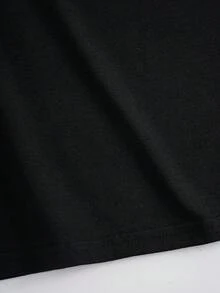 Tetris™ X SHEIN 男童休闲字母图案圆领短袖T恤，夏季 - 黑色 - 查看 8