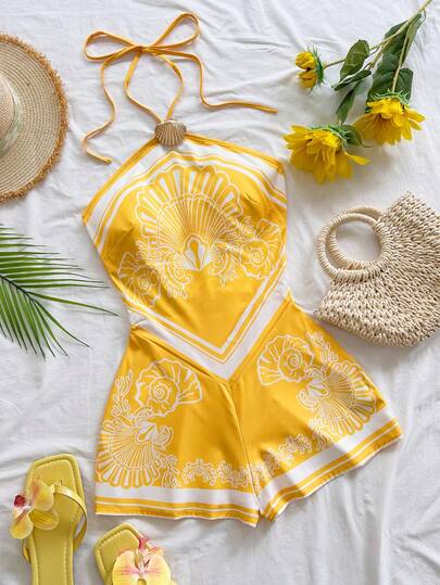 Soleia 新款度假风花卉吊带连体裤，适合派对、约会、情人节、复活节、狂欢节、下午茶、海滩、邮轮、城市度假、波西米亚风、浪漫花卉风格