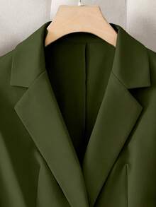 Franclia Women's Solid Color Minimalist Sleeveless Vest, Elegant Lady Style - Army Green - View 3