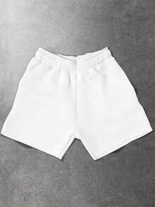 Manfinity EMRG Quần short nam màu đen kim loại, họa tiết khẩu hiệu đậm, phong cách đường phố Mỹ, cạp chun, có dây rút, thích hợp cho mùa xuân/hè. - Nhiều màu - Xem 2