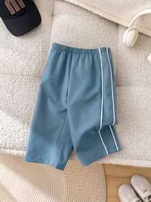 1pc Young Boys' Casual Sports Pants,Straight Leg,Soft & Comfortable,With Decorative Drawstring,Versatile For Daily Wear,School,Outdoor,All Seasons - Dusty Blue - View 4