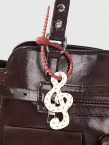 ROMWE Kawaii Brown Double Pocket Lace Bow Cookies Crossbody Bag - Brown - View 4