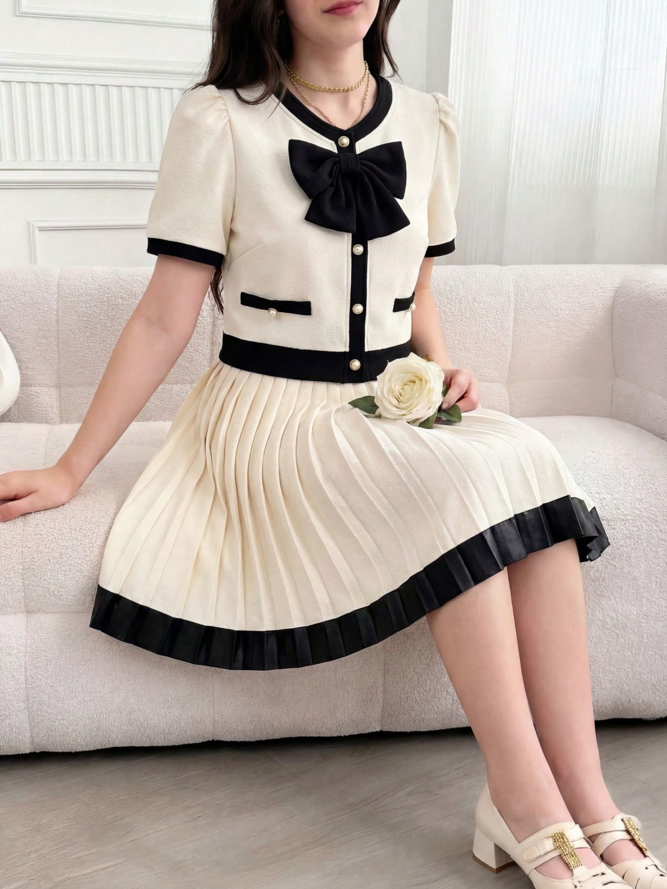 قطعتان من الملابس الأنيقة للمراهقات للربيع/الصيف،...