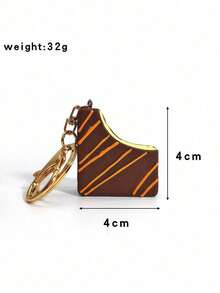 POKOJA LAND 1PC Realistic Mini Chocolate Keychain Korean Style Crispy Chocolate Bar Ice Cream Charm Bag Charm Cute Food Themed Accessories For Girls Gift - 彩色 - 查看 12
