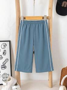 1pc Young Boys' Casual Sports Pants,Straight Leg,Soft & Comfortable,With Decorative Drawstring,Versatile For Daily Wear,School,Outdoor,All Seasons - Dusty Blue - View 3