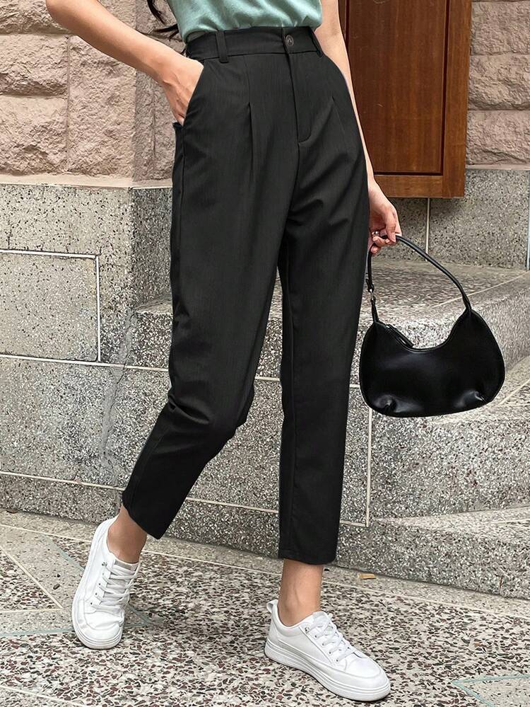 Tall Women's Extended Sleeve & Ankle Length Pants, Slim Fit Casual Trousers