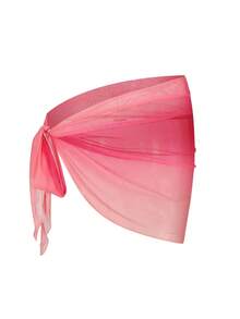 Swim Oasis Bộ sản phẩm kết hợp: Chân váy chiffon màu hồng ombre họa tiết da báo cổ điển với thiết kế buộc dây bên hông, kiểu sarong quấn cho kỳ nghỉ của phụ nữ. - Nhiều màu - Xem 4