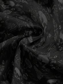 ROMWE Đầm in hình bướm phong cách hippie, gothic, họa tiết xương bướm dành cho nữ - màu đen - Xem 4