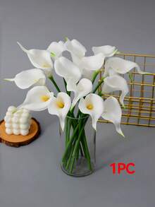 1/6/4/11/16 支装 PU 触感逼真白色人造马蹄莲花，适用于婚礼、家居、办公室装饰、母亲节、情人节餐桌摆饰、春季插花礼品 - 彩色 - 查看 5