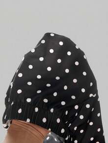 Strawberry Shortcake | ROMWE Women's Strawberry Crisp Shorts With Bow & Polka Dot Decor - Black - View 6