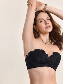 Hourtrue Ladies' Push-Up Lace Bra For Small Breasts And Backless, Sexy Bra For Flat Chest, Lingeriefor Summerfor Summer - Black - View 12