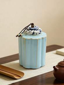 Cirelle 1 Pc Ceramic Storage Jar, Portable Chinese Style Storage Jar For Household Use, Household Storage Tank, One Can For Storage And Storage Dual-Use, Suitable For Christmas, Halloween, Valentine's Day, Birthday Gifts - Multicolor - View 9
