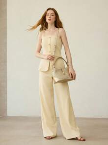 MOTF PREMIUM LADIES EXQUISITE WOVEN BENDING PU HANDBAG - Gold - View 8