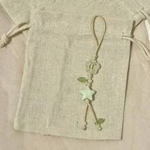 1Pc Pink/Green Crystal Jade Flower & Green Leaf Spring Limited Phone Lanyard, Versatile Bag Charm Keychain Camera CCD Decor, Sweet Floral Phone Strap For Daily Outfit Matching, Perfect Birthday Holiday Gift For Mother Family And Friends - Multicolor - View 2