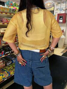 Rovax Women's Letter Print Round Neck Loose Short Sleeve T-Shirt - Multicolor - View 2