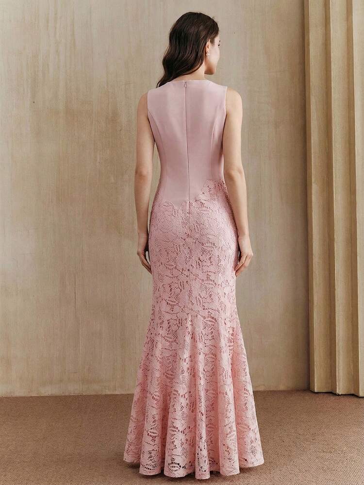 Summer Fashionable & Elegant Lace Patchwork Mermaid Dress For Women