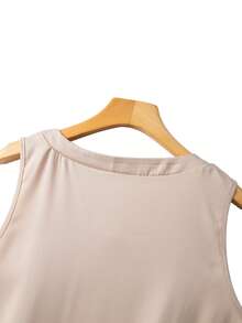 GlowEve CURVE 大码女装时尚休闲法式浪漫复古优雅通勤仿珍珠吊带衫 - 香檳色 - 查看 5