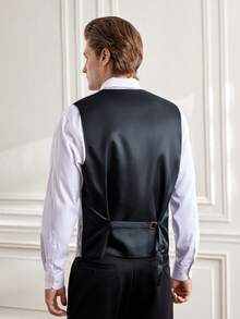 Officeau 男士提花背心、领带、袖扣、手帕四件套（不含衬衫） - 灰色 - 查看 2