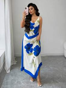 Rafferiza 女士浪漫度假外出装吊带碎花连衣裙，春夏款 - 彩色 - 查看 6