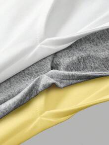 SHEIN BASICS 3件套休闲纯色针织圆领短款女式上衣 - 彩色 - 查看 6