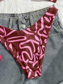 Swim Vcay Set bikini da donna con stampa a foglie - Multicolore - Visualizzare 6