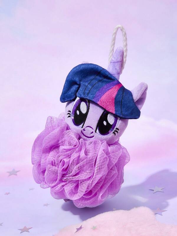 My Little Pony X SHEIN Bộ cọ tắm hình ngựa hoạt hình dễ thương, bông tắm và vợt mút siêu mềm có thiết kế ngộ nghĩnh, kích thước lớn và kèm dây treo, rất lý tưởng cho việc tắm rửa.