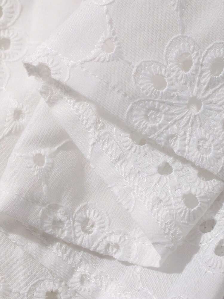 Loose Casual Vacation Style White Bow Tie Blouse For Women, Spring & Summer Boho