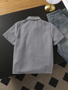 Sparklyn 1 chiếc áo sơ mi kẻ caro thường ngày đa năng dành cho bé gái - màu đen - Xem 2