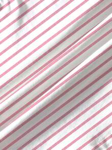 SHEIN X Care Bears 女童圆领条纹小熊印花休闲百搭日常短袖T恤 - 白色 - 查看 5