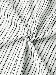 Manfinity CasualCool 男士针织提花撞色条纹 Polo 衫 - 米色 - 查看 5