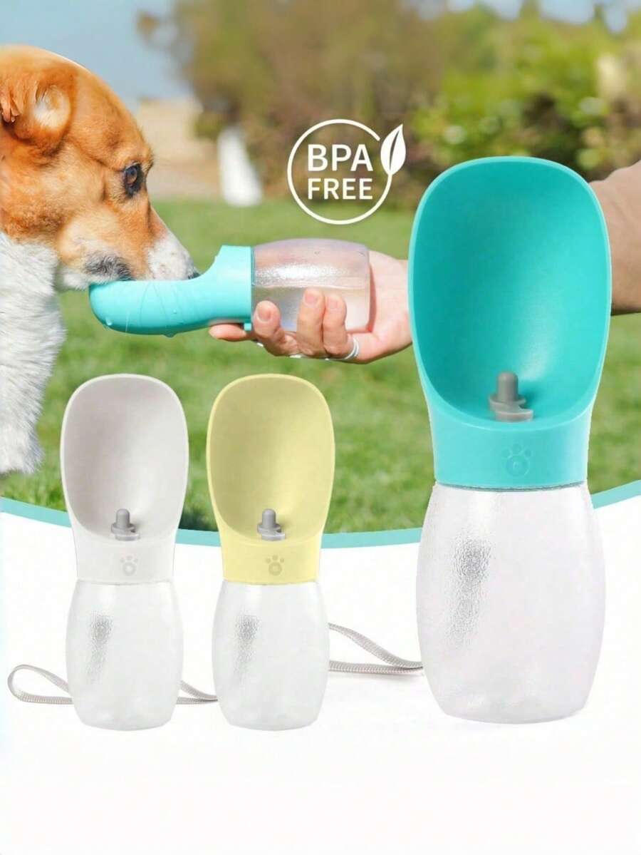 1 件宠物水碗便携式狗用饮水杯，狗用狗水瓶猫用便携式防漏小狗饮水碗分配器户外宠物饮料喂食杯用品，户外旅行水瓶狗外出狗用品（灰色款式趋向于白色） - 彩色 - 查看 1