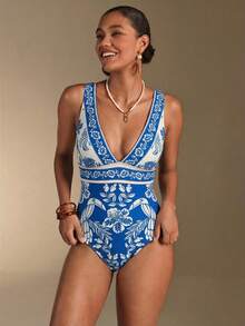 Swim Oasis 26SS Spring/Summer Vacation Elegant Black & White Seashell Retro Pattern Boho Halter Top, Matching With Skirt - Multicolor - View 3