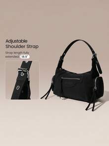 GLOWMODE Tas Bahu SunChaser Kecil 5L Tahan Air dengan Banyak Kompartemen dan Resleting Eksterior, Cocok untuk Liburan Musim Panas, Aktivitas Luar Ruangan, dan Pakaian Kasual Sehari-hari - Hitam - View 5