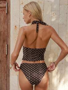 Swim Mod Áo bikini hai dây hở lưng chấm bi ôm sát dành cho nữ, kiểu dáng thời trang. - Nhiều màu - Xem 2