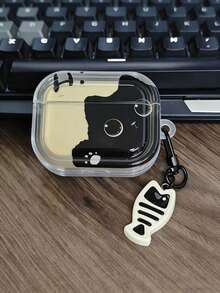 1PC Cute Black Cat Pattern Headphone Protective Case Compatible With 1 2 3 4 Pro Pro 2 And New Pro 3rd Generation - Black - View 7