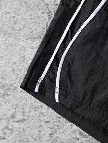Sport MetroGents 男士對比色條紋運動短褲，健身房 - 黑色 - 查看 5