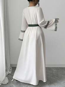 Al Najma Đầm vintage thanh lịch cổ vuông tay loe dành cho nữ, cỡ lớn. - Nhiều màu - Xem 2